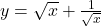 y = \sqrt{x} +\frac{1}{\sqrt{x}}