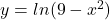 y = ln⁡(9-x^2 )