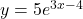 y = 5e^{3x-4}